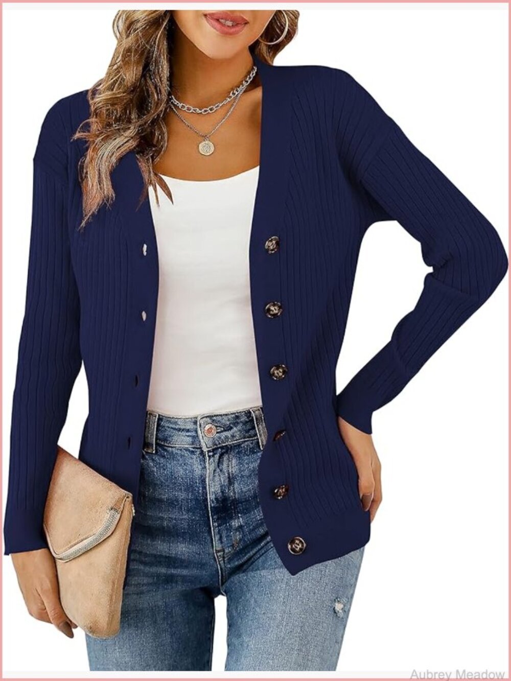 Women's Knit Cardigan Long Sleeve Button Down Sweater Lightweight Cardigans S-XL